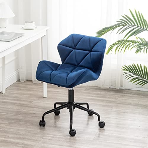 Roundhill Furniture Eldon Diamond Tufted Adjustable Swivel Office Chair, Grayr, Blue