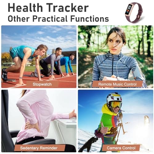 Fitness Tracker with Step Counter/Calories/Stopwatch, Activity Tracker, Health Tracker with Heart Rate Monitor, Sleep Tracker,1.10''AMOLED Touch Color Screen, Pedometer Watch for Women Men 6