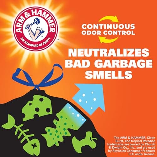 Hefty Ultra Strong Trash Bags, Black Tall Kitchen Trash Bags 13 Gallon Size, Break Resistant Drawstring Enclosure, Continuous Odor Control, Blackout, Clean Burst Scent, 80 Bags 5