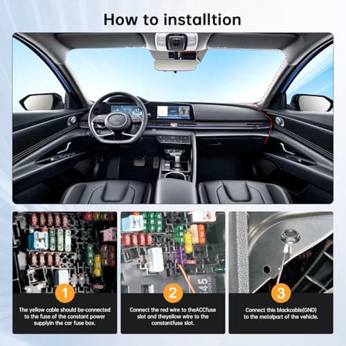 Milerong Upgraded Dash Cam Hardwire Kit, Acc Hardwire Kit for Dash Camera Type C 3-Lead Hard Wire Kit 12V-24V to 5V with Low Voltage Protection for Dashcam GPS Power Supply Radar Detectors and More 8