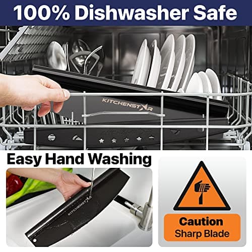 KitchenStar 16-Inch Pizza Cutter Rocker Blade - Sharp Stainless Steel Slicer Knife, Protective Cover, Black, Large - Professional Pizza Oven Accessories 5