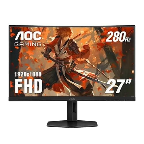 AOC - C27G4ZX 27" VA Curved FHD 280Hz Gaming Monitor 0.3 ms Response Time - Black/Silver/Red (Renewed)