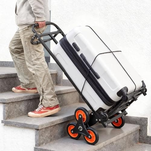 VEVOR Stair Climbing Dolly 460 lbs, Heavy-Duty Folding Trolley Cart for Stairs with Telescoping Handle, 6 Wheels & 2 Ropes, Stair Climber Dolly for Home, Groceries, Warehouse 8