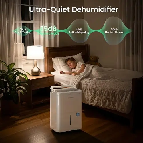 Waykar 2000 Sq. Ft. Energy Star 2025 Dehumidifier for Basement & Home, Adjusts from 15% RH With Drain Hose, Ultra Quiet 35 dB for Bedroom & Bathroom 7