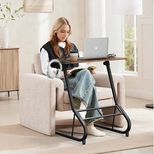 GRLEAF Adjustable Height Standing Desk for Walking Pad Treadmill, Desk for Laptop with Cup Holder, Desk for Bike/Cycling, Used for Bedrooms and Offices (Vintage Brown) 6