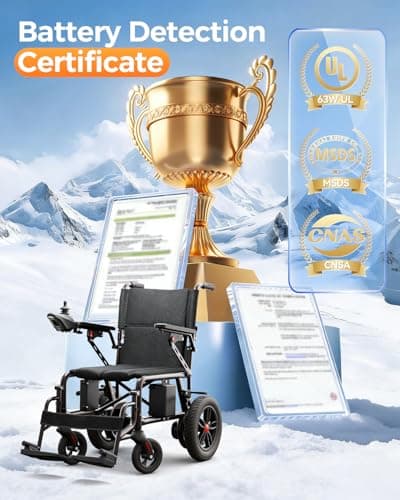 Electric Wheelchair for Adults - 15 Miles Long Travel Range, Lightweight Folding, Motorized Power Chair for Indoor/Outdoor Mobility - Compact Size - Black 7