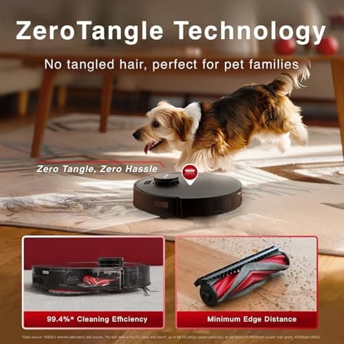 Yeedi M12 PRO Plus Robot Vacuum and Mop Combo, 11000Pa Powerful Suction, ZeroTangle Hair-Free Brush, Auto Mop Washing & Drying, Smart Obstacle Avoidance, Self-Emptying Dock, Ideal for Pet Homes 6