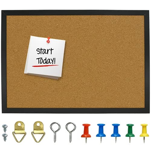 OWLKELA Cork Bulletin Board 17.7"X 13.3", Notice Pin, Ideal for Office & Home Decor, School Message or Vision