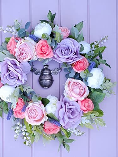 Bee Door Knocker for Front Door | Polished Solid Brass Bee | Brass Knockers with Strike Plate | UPVC | Bumblebee Front Door Furniture with a Unique Design (Pewter) 7