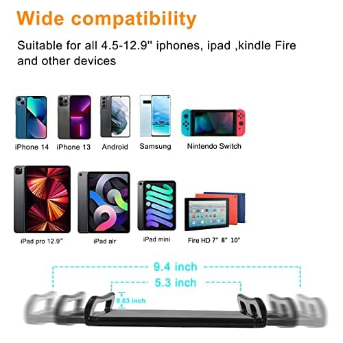 ASWINN Tablet Floor Stand, Adjustable Universal 360-degree Rotatable Metal Holder, Stand for Ipad/iPhoneX/iPad Pro or Other 4.5-12.9 Inches Devices (Black) 5