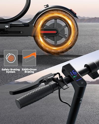 Electric Scooter with Seat for Adults and Teens, 19MPH & 15-Mile Range, 350W Motor, 8.5" Solid Tires with App Control & Dual Brake System - Foldable Commuter E-Scooter with Storage Bag 9