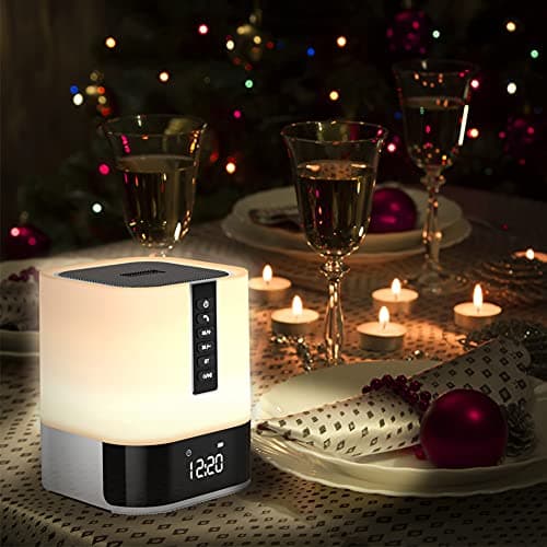 Hetyre Night Light Bluetooth Speaker, 5 in 1 Touch Control Bedside Lamp Dimmable Multi-Color Changing, Bedroom Alarm Clock, Best Birthday Gift Ideas for 10 11 12 13 14 Year Old Teenage Girls/Boys 9