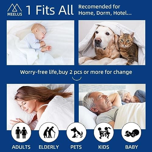 MEELUS Padded Queen Mattress Protector, Breathable Waterproof Mattress Pad Cover Fitted Deep Pocket 8"-21", Soft Noiseless Mattress Cover Washable Cooling for Home Hotel Bedroom, White 6