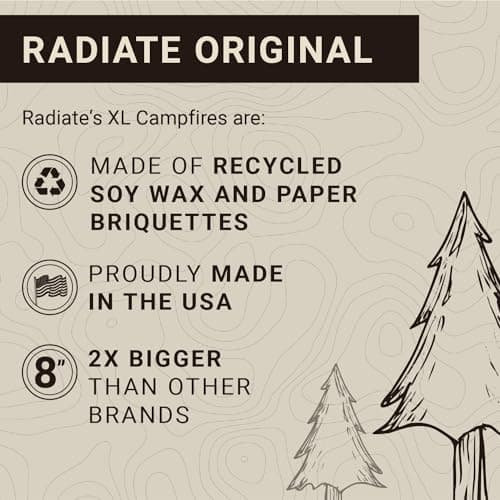 Radiate 2 Pack XL 8" Portable Campfire As Seen On Shark Tank - Up to 2 Hours of Burn Time, Reusable Travel Fire Pit for Camping, Patios & Beach Days - Great Alternative to a Real Fire - Made in USA 6