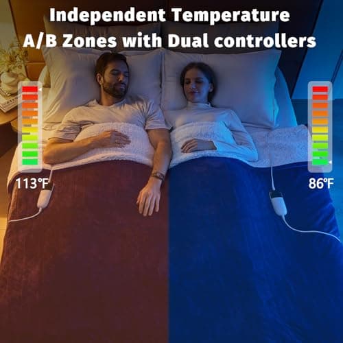 BOMOVA Heated Electric Blanket Queen- 84" x 90" Heating Blanket with 10 Heating Levels & 8 Hours Auto Off, Warm Flannel Blanket, Christmas Birthday Gifts for Women 2