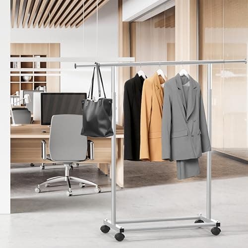 Simple Houseware Standard Rod Garment Rack, Silver 5