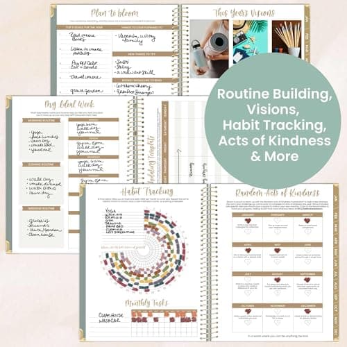 bloom daily planners HARDCOVER 2026 Planner for Women (January to December) - 8.5” x 11” Weekly & Monthly Dated Agenda Organizer Book with Stickers & Tabs - Green Linen 5