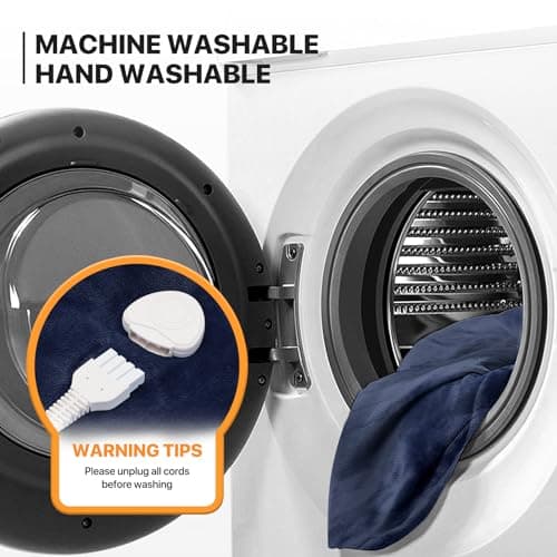 mollie Soft Flannel Heated Throw Blanket 45" x 60" 3 Heat Settings & 4 Hours Electric Blanket Machine-Washable Heated Blanket with Auto-Off Fast Heating Electric Heating Blanket, Dark Blue 8