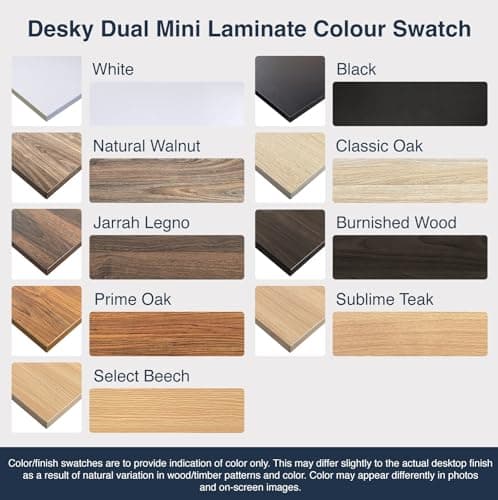 Desky Dual Mini Sit Stand 32 x 20 in Compact Desk with Dual Motors, 3-Stage Height Range, 4 Memory Presets – One-Piece Top for Home Office Sublime Teak 9