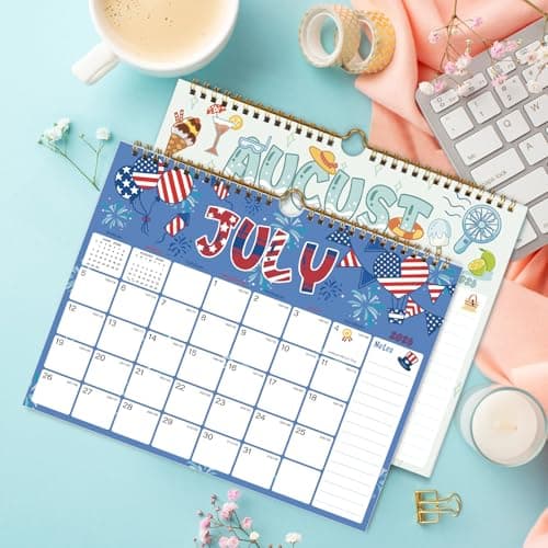 Vibrant Focus 2026 Calendar - 18 Monthly Wall Calendar, July 2025 - December 2026, 8.5" x 11", Calendar 2026 with Twin-Wire Binding, Hanging Hook, Blocks and Julian Dates (2025-2026 Wall Calendar) 5