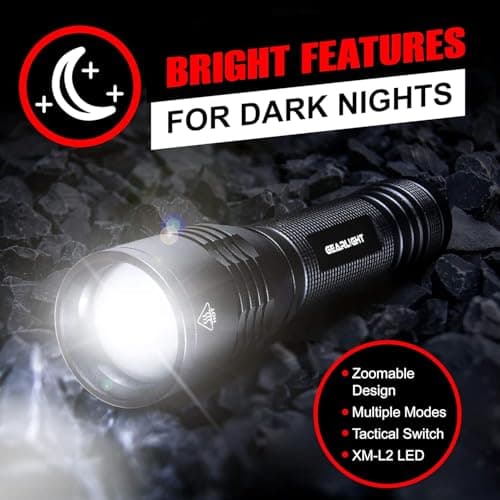 LED Flashlight High Lumens, Tactical Flashlight Battery Powered (Batteries Not Included), Bright Handheld Flashlight for Camping, Hunting, Home, Security, Hiking, Walking at Night & Emergency Use 7