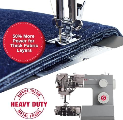 SINGER Heavy Duty Holiday Bundle – 4452 Sewing Machine with Extension Table & 2 Presser Feet | Strong Motor, 110 Stitch Applications, Full Metal Frame, 1-Step Buttonhole & LED Light 7