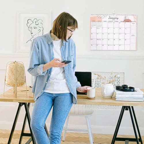 SKYDUE Wall Calendar 2024, Jan. 2024 to Jun. 2025, Calendar 2024-2025, 18 Months Hanging Monthly Calendar,14.5 x 11.5, Sketch 6