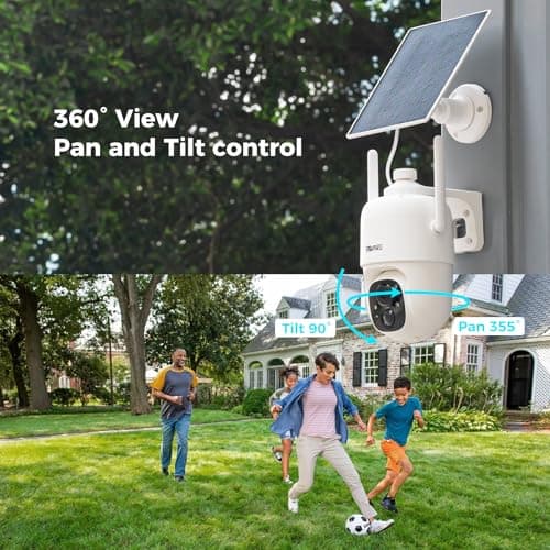 SOVMIKU 2CQ1 AI 2K Solar Security Camera Wireless Outdoor, Battery Powered,Two Way Audio,Motion Detection, 360° View,Easy to Setup,Color Night Vision,Audible Flashlight Siren,180 Days Exchange Policy 10