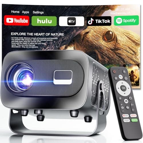 ZENTALITY Projector with WiFi and Bluetooth, Electric Focus & Vertical Keystone, 1080P HD 4K Support, Smart Projector with Built-in Streaming Apps, Portable Projector for Outdoor & Home Movie