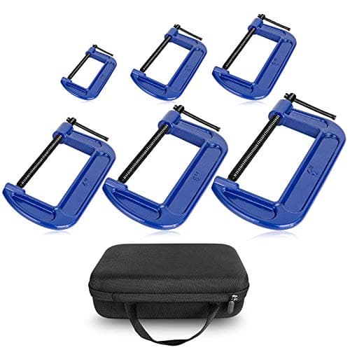 SunXuan 6 Piece C Clamps Set. 123456-Inch,C Clamp, C Clamps Heavy Duty (1inch 2inch 3inch 4inch 5inch 6inch)
