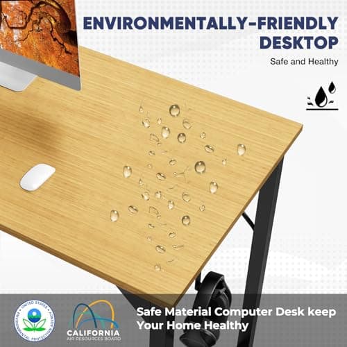 DUMOS 32 inch Small Computer Desk Writing Study Work Office Table Modern Simple with Storage Bag and Hook for Home Bedroom 7