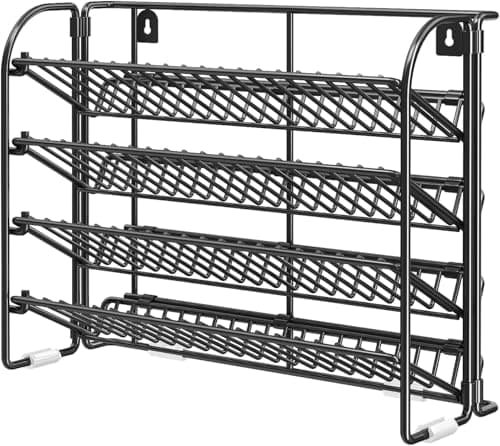 CHARMDI 4 Tier Spice Rack Organizer for Cabinet, Detachable Countertop Spice Rack for Spice Jars(Jars Not Included), Spice Rack Wall mount for Countertop, Cabinet, Kitchen, Black