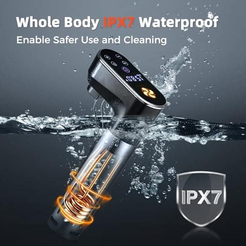 1300W Sous Vide Cooker,WIFI Sous Vide Machines,Immersion Circulator,Precision Cooker,Recipes,Accurate Temperature and Time Control,IPX7 Waterproof,Ultra Quiet,Fast Heating,APP Recipes Timer 7