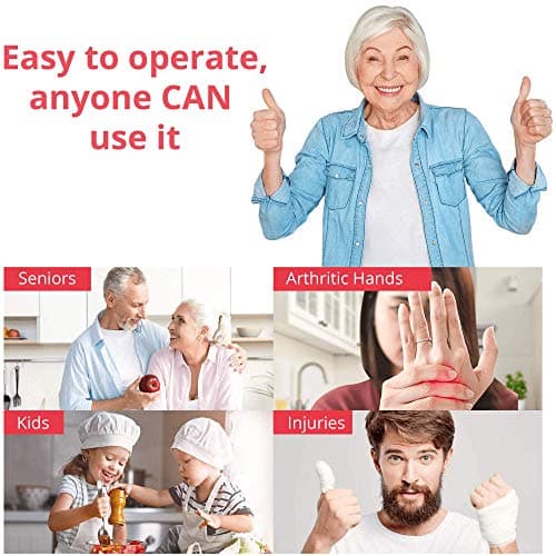 Kitchen Mama Auto Electric Can Opener: Open Your Cans with A Simple Press of Button - Automatic, Hands Free, Smooth Edge, Battery Operated, YES YOU CAN (Red) 6