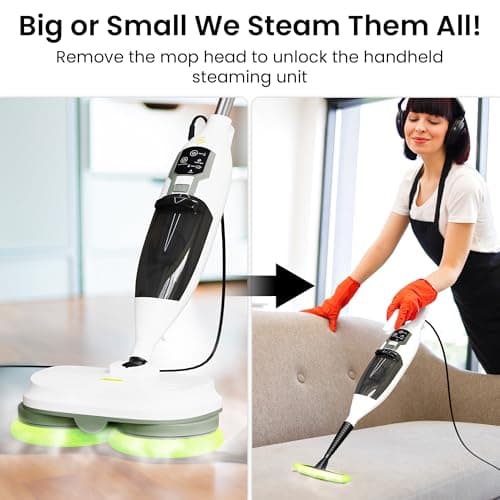 Elev8 Prestige Electric Steam Mop – 15-in-1 Detachable Floor Scrubber with 3 Steam Modes – Electric Mop for Hardwood Floors, Kitchen Hoods & Worktops Cleaning 6
