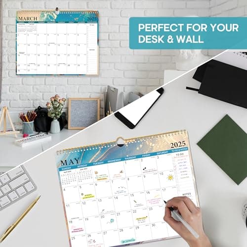 2026 Calendar, 18-Month Wall Calendar Runs from Jan 2026 to Jun 2027, 11.5" x 14.7", Spiral Binding Hanging Monthly Calendar with Twin-Wire Binding, Perfect for Home or Office - Gilt-1 6