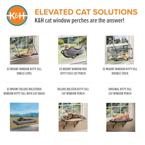 K&H Cat Window Perch Kitty Sill - Cat Window Hammock Bed with Strong Suction Cups Hold 40 lbs, Cushioned Windowsill Bed for Indoor Cats, Washable Cover, Cream Fleece, 24 x 14 Inches 6
