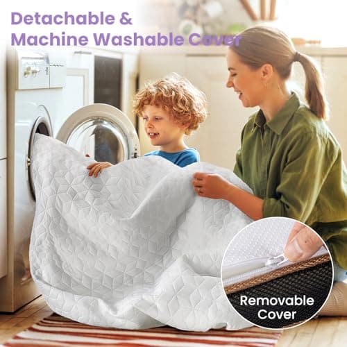 Firm Queen Mattress Topper with Removable Bamboo Cover, 3 inch Gel Memory Foam Bed Topper, Dual Firmness for Back Pain Relieve, Extra Hip/Shoulder/Lumbar Support, 365-Night Trial, CertiPUR-US 9