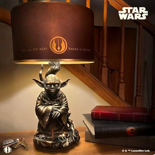 The Bradford Exchange Star Wars Jedi Master Yoda Desk Lamp with Illuminated Quote, Limited Edition, Bronze Finish 2