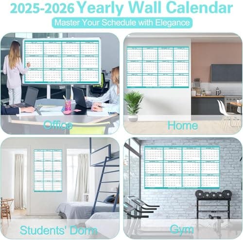24"x36" Academic Wall Calendar 2025-2026, JUL 2025 - JUN 2026 12 Months Large Calendar, Erasable, Wet & Dry Erase Laminated, Vertical/Horizontal Reversible, Yearly Wall Planner with Julian Dates 7