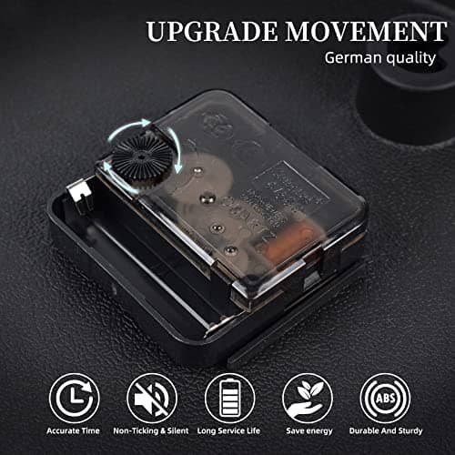 FAERIE Wall Clock for Living Room Decor Large Battery Operated,12 Inches Round Bathroom Silent Kitchen Wall Cute Small Non Ticking Modern Analog Clock 5