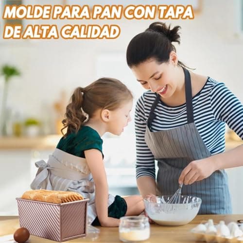 YURTKUMAS 3 Pack Set Pullman Loaf Pan with Lids, 2.2 lb & 1 lb & 0.8 lb Dough Capacity,Non-Stick Sandwich Bread Loaf Pan for Homemade Baking Bread 5