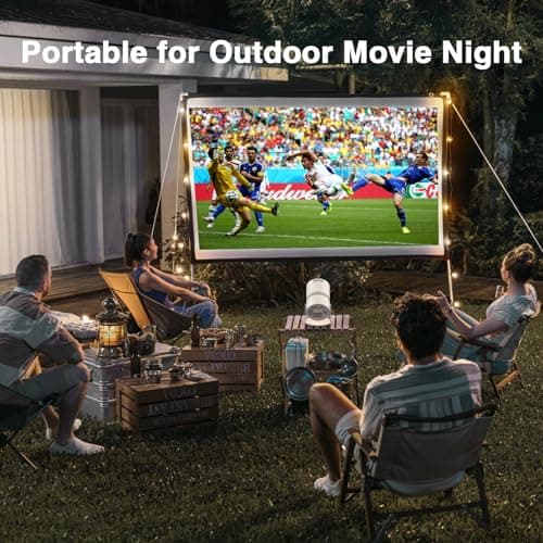 4K Projector with 5G WiFi and Two-Way Bluetooth, Native 1080P Portable Outdoor Movie Projector, Mini Projector Compatible with HDMI, USB, Smartphone (1080P Projector) 6
