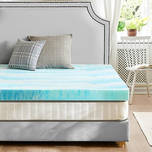 Full Size Mattress Topper - 2 Inch Memory Foam Cooling Gel Infused Bed Topper for Back Pain, CertiPUR-US Certified
