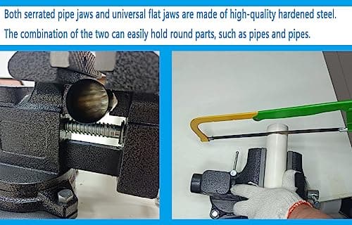 MYTEC 2-In-1 Work Bench Vise, Upgraded Multi-Purpose Table Vice, Universal Rotate 270°Work Clamp-On Vise, 4.5" black 6