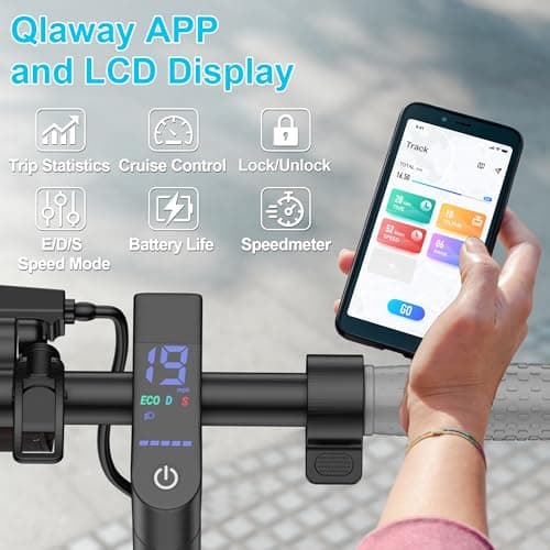 Qlaway 8.5" E Scooter for Adults Aluminum Alloy Frame 19 MPH 350W Motor 288.6WH Battery, Motorized Scooter Up to 22 Miles Range, Foldable Bearing 265 LBS/APP Control 5