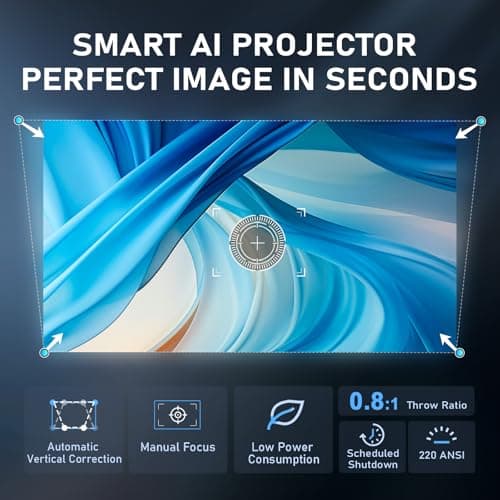 【Ivory Projector & Built-in Apps】 XuanPad Mini Projector with Wi-Fi and Bluetooth, Full HD 1080P Smart Portable Projector with 210° Stand, Auto Vertical Keystone, Compatible with HDMI/USB/TV Stick 5