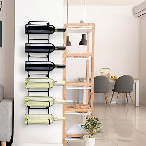 Sorbus Towel Rack Wall Mount – 6 Compartments of Black Metal Bathroom Towel Holder Set - Bathroom Organizer, for Gym Spa, Camper, Rv, Back of Door, Cabinet - Wine Rack Wall Mounted for Kitchen, Bar 8