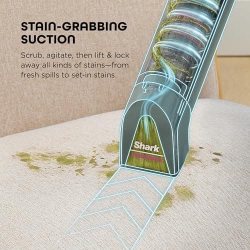 Shark StainForce Cordless Portable Spot, Stain, & Odor Remover System for Carpets, Area Rugs, Upholstery, Stairs, with Storage Caddy, Accessories, and Full-Size Cleaning Solution, HX101 (New) 8