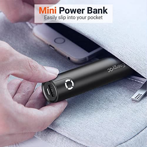 EnergyQC Fast Charging Portable Charger 5000mAh,External Battery Power Bank with 5V/2.4A Output and USB-C Input(Recharge Only), Battery Pack Compatible with iPhone,Samsung Galaxy and More-Black 7